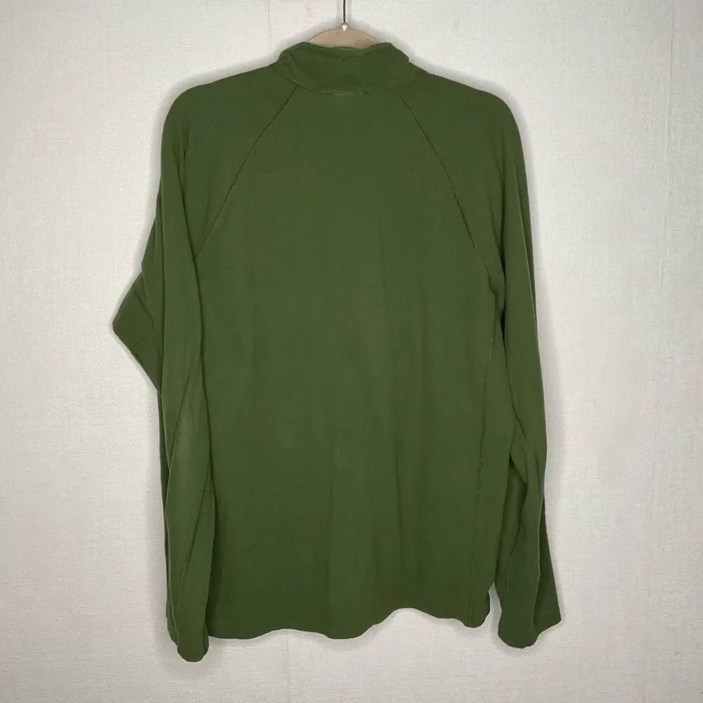 THE NORTH FACE Sweatshirt Mens XL Green 1/2 Zip Fleece Pullover Base Layer Shirt